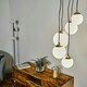 image 3 of ValueLights 5 Way Hanging Polished Gold And Glass Globe Shade Ceiling Pendant Light Fitting