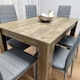 image 8 of Dining Table and 6 Chairs Rustic Effect Wood Table 6 Grey Leather Chairs Dining Room Brown
