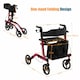 image 6 of COSTWAY Folding Rollator Walker Aluminium Mobility Aid Red