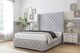 image 2 of Sloomy Arundel Silver Naples Bed Frame With Mattress With 50"  Upholstered Wingback Headboard 6' Super King
