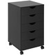 image 9 of HOMCOM Filing Cabinet with 5 Drawers, Under Desk Drawer, Black