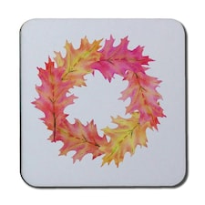 Pink & Orange Autumn Reath (Coaster)