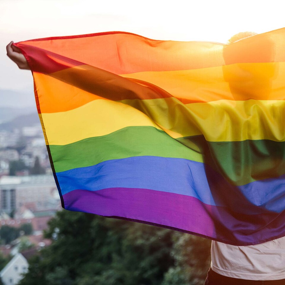image 1 of PMS Medium Rainbow Pride Flag 33" x 23"