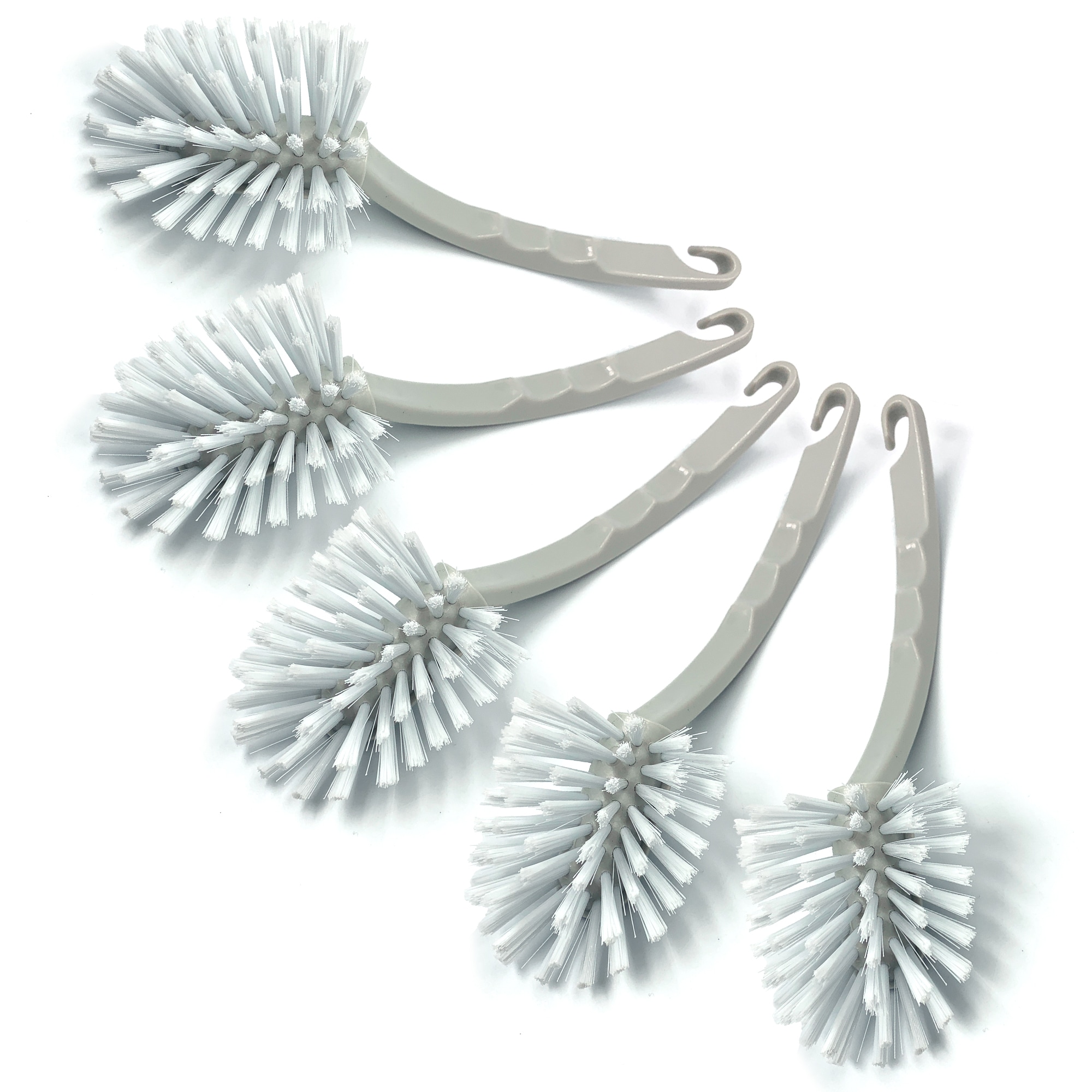 Fantail Dish Brushes Firm Bristle Kitchen Washing Up Dish & Sink Scrubbers Long Handle - Pack of 5