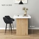 image 5 of HOMCOM Bar Stools Set of 2 Velvet-Touch Fabric Counter Bar Chairs Dark Grey