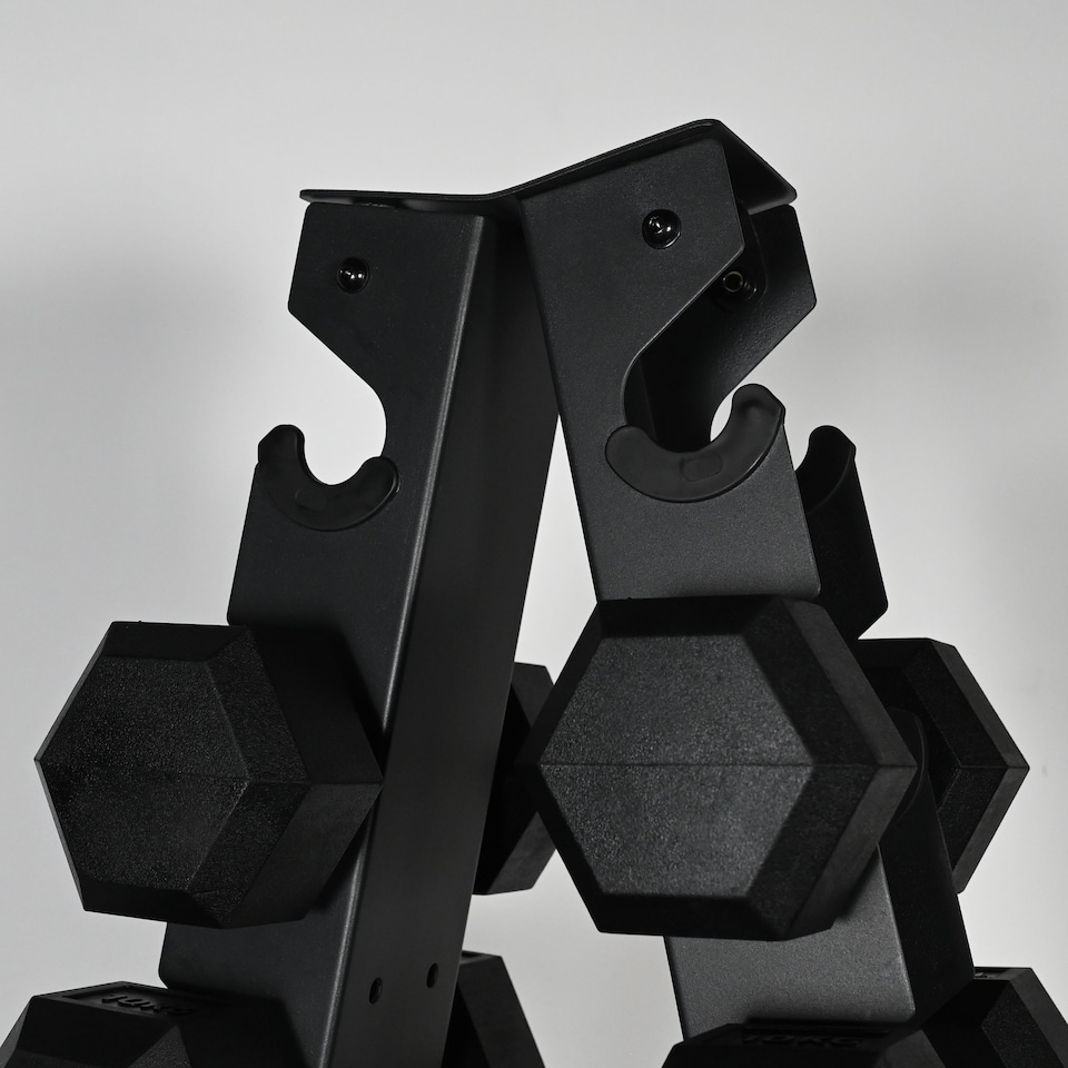 image 1 of GYM SETS 5 & 6 Tier Hex Dumbbell Tree Rack | 5 Tier Tree 2.5-12.5kg (With Weights) + No Bench