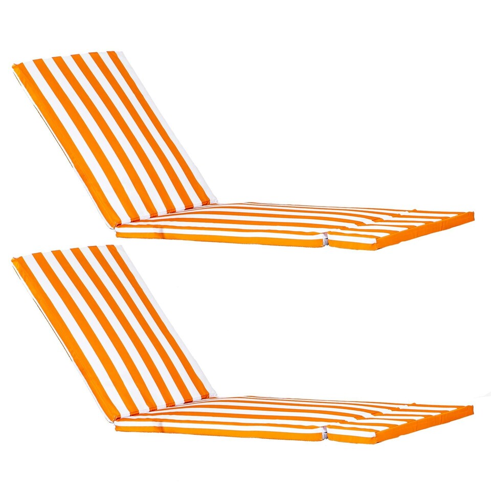 Harbour Housewares Sussex Sun Lounger Cushions Terracotta Stripe