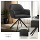 image 4 of Lounge Armchair Living Room Accent Chair 360 Swivel Slim Steel Legs Velvet Fabric  - per piece Black | Black/Black