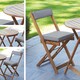 image 4 of Greenhurst Natural Wooden Bistro Set – Foldable Table & 2 Cushioned Chairs for Outdoor Dining