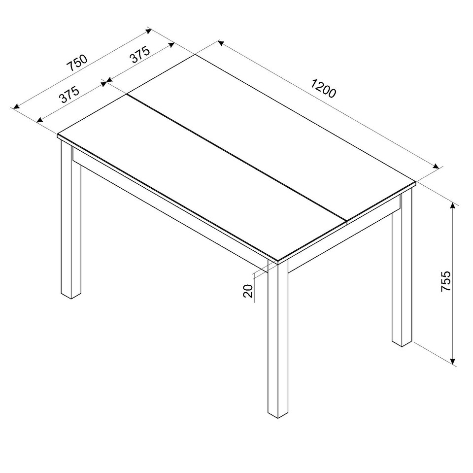 image 1 of Linea, Linea 1200Mm Rectangular Dining Table Grey