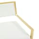 image 5 of Interiors by Premier Ivory Modern Leather Effect Dining Chair, Metal Accent Chair with Cutout Back, Gold Finish Chair for Dinner