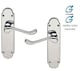 image 2 of Golden Grace 8 Pairs Epsom Design Victorian Scroll Handle on Shaped Backplate Door Lever Latch in Polished Chrome | Chrome | 8 Pairs