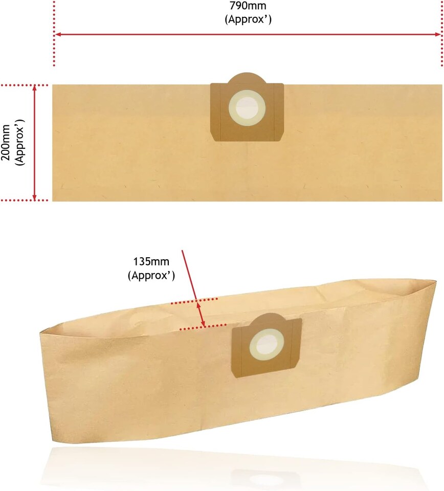 image 1 of SPARES2GO High Filtration Large Bags + Filter Cartridge for Karcher WD3 WD3P MV3 Wet & Dry Vacuum Cleaner (Pack of 10 + Filter)