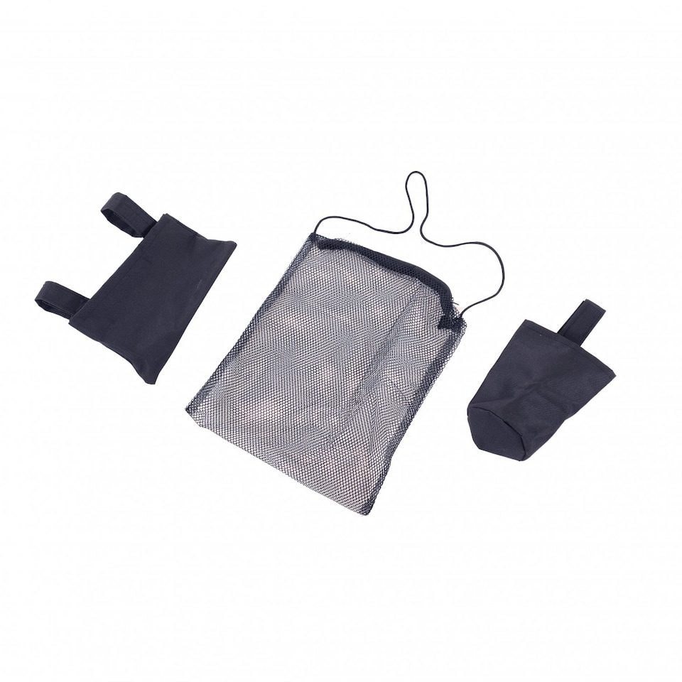 image 1 of Professional Black Wooden Folding Director Makeup Chair with 2 Storage Pouches | Black