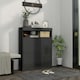 image 2 of HOMCOM Wall Mounted or Freestanding Shoe Cabinet with 2 Flip Drawers, Black