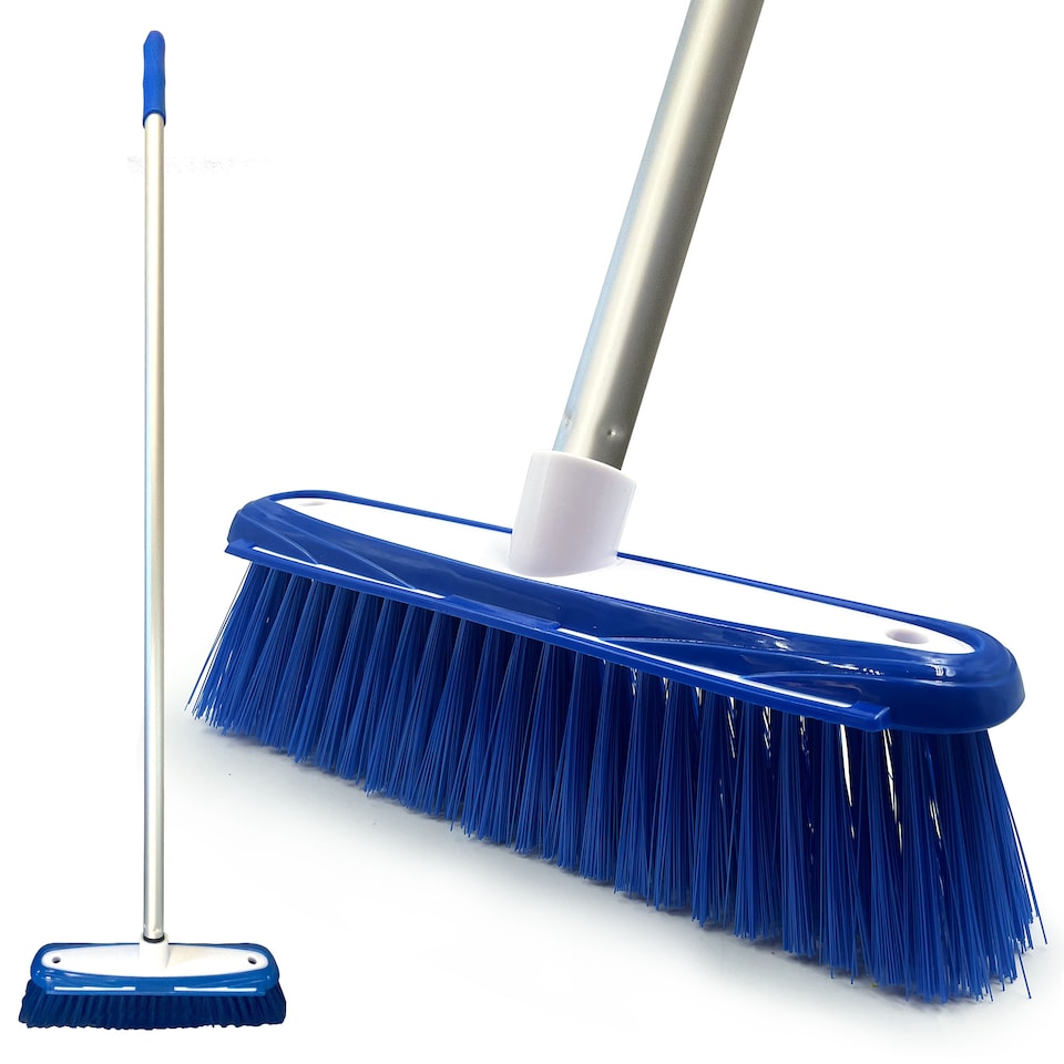 image 1 of TDBS Colour Coded Indoor Sweeping Broom with Scraper