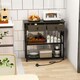 image 3 of COSTWAY Entryway Narrow Console Table w/Charging Station Brown