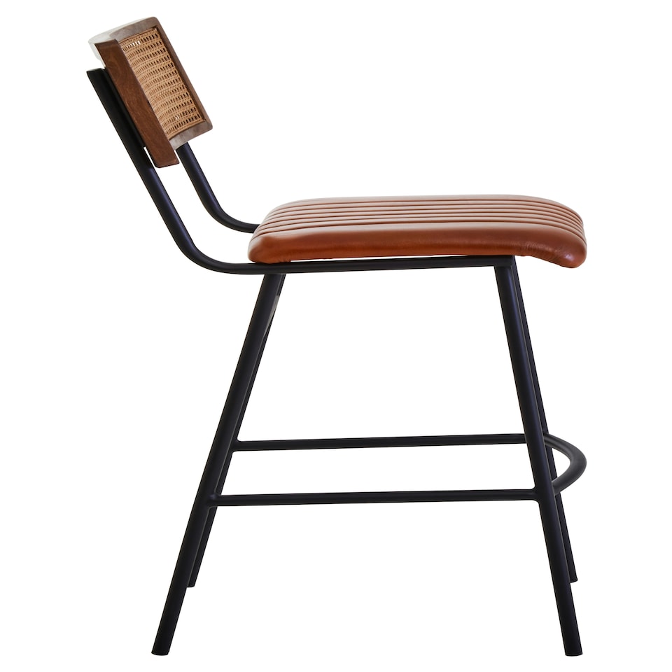 image 1 of Interiors by Premier Tan Leather Bar Chair Brown