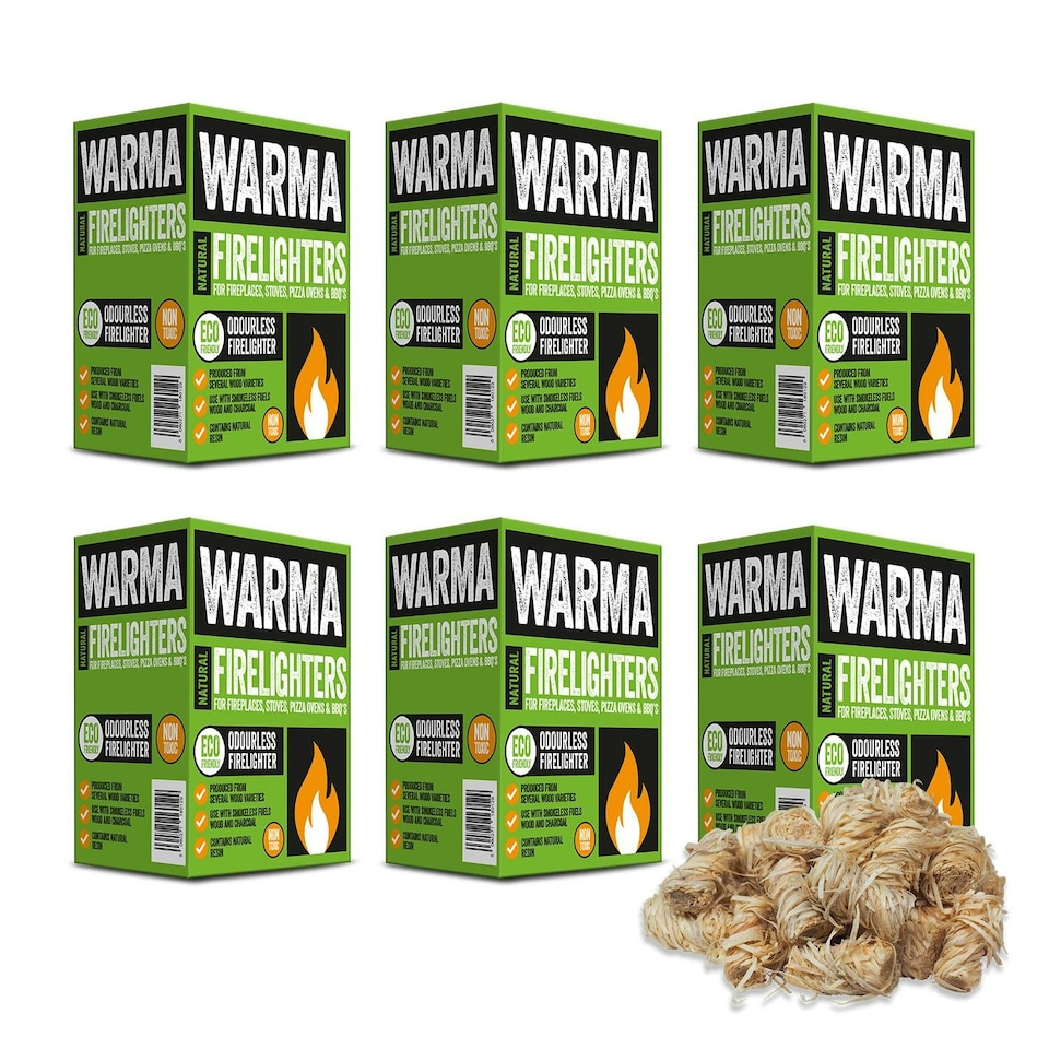 image 1 of Warma Natural Eco Wood Wool Firelighters - 6 Boxes 180 Pieces