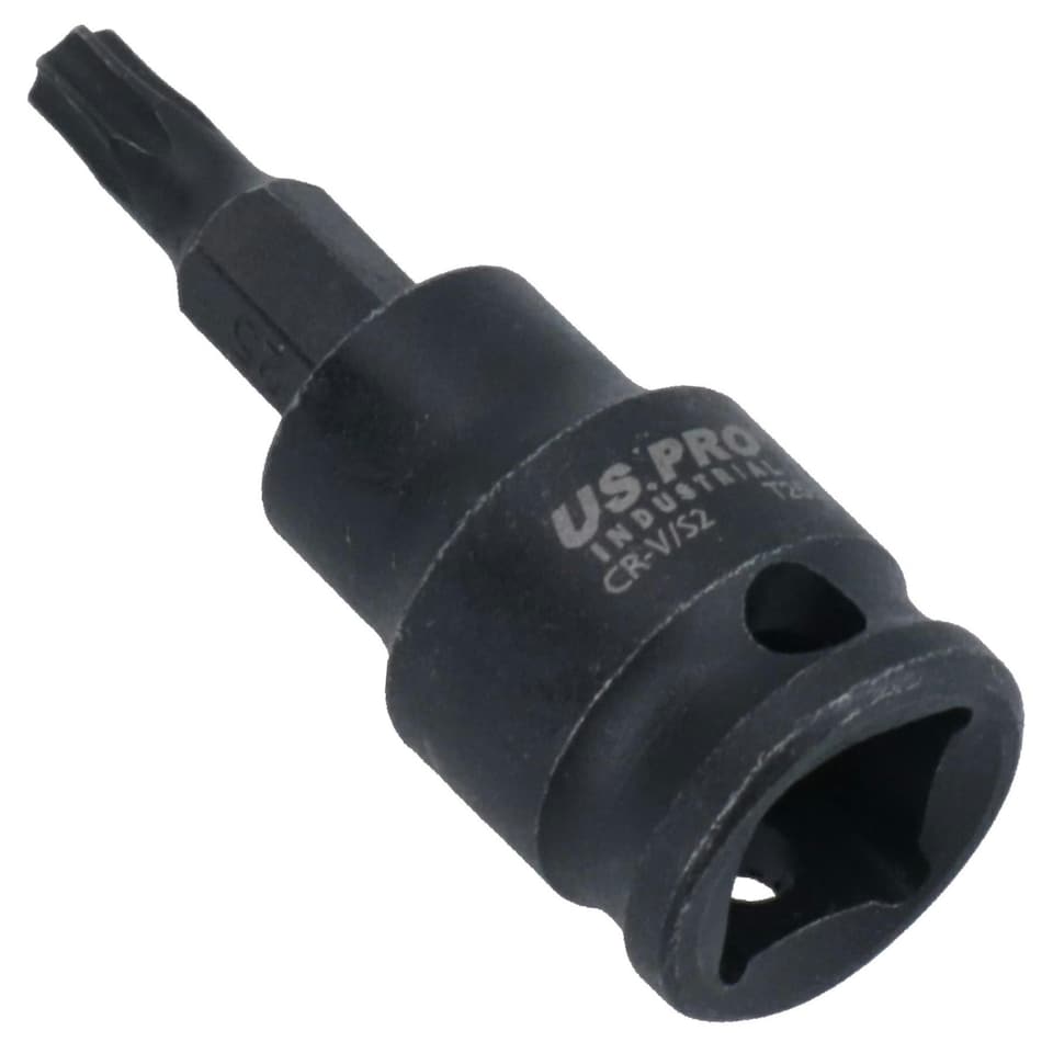 image 1 of T25 Male Torx Star Impact Impacted Shallow Short Bit Socket 3/8in drive