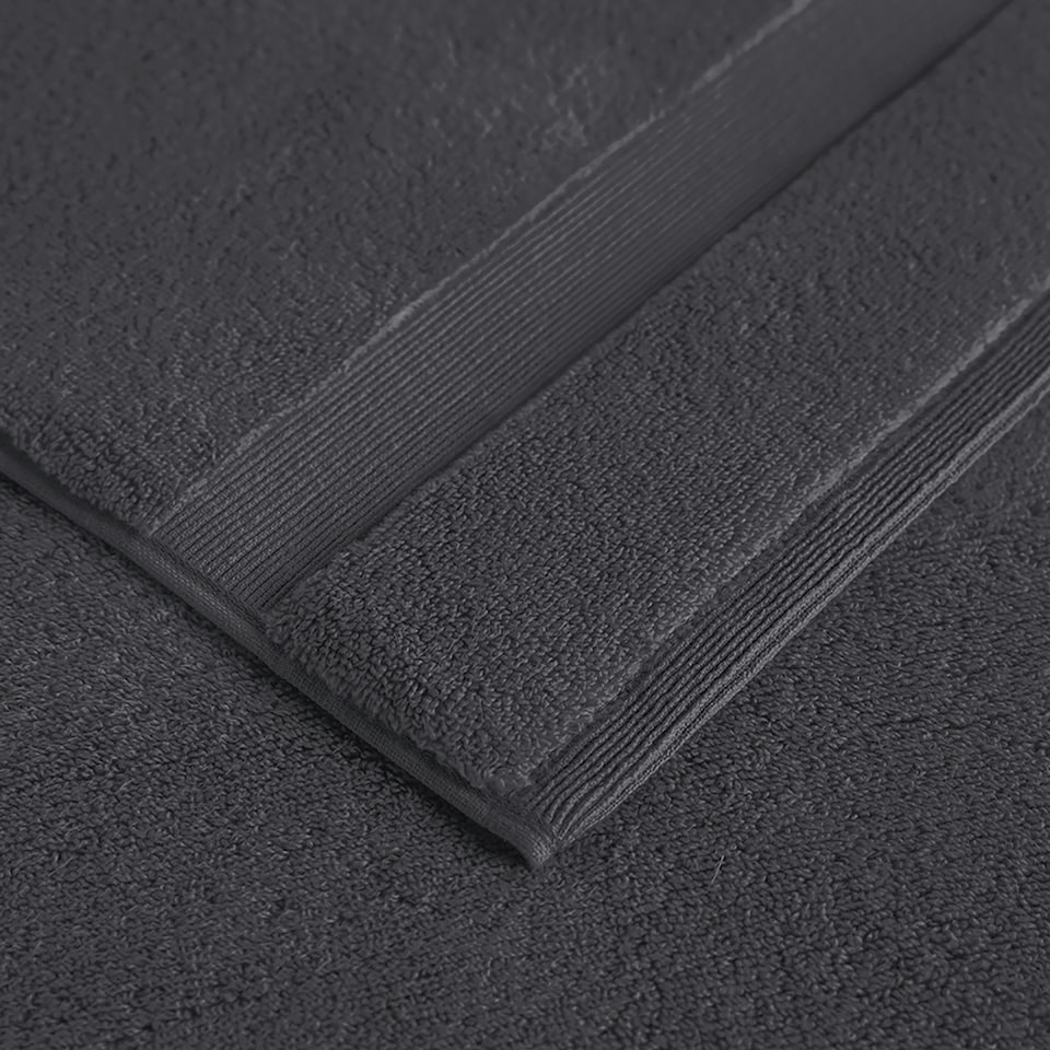 image 1 of 100% Cotton Charcoal Hand Towels (Pack of 4) Black | Charcoal | Hand towel