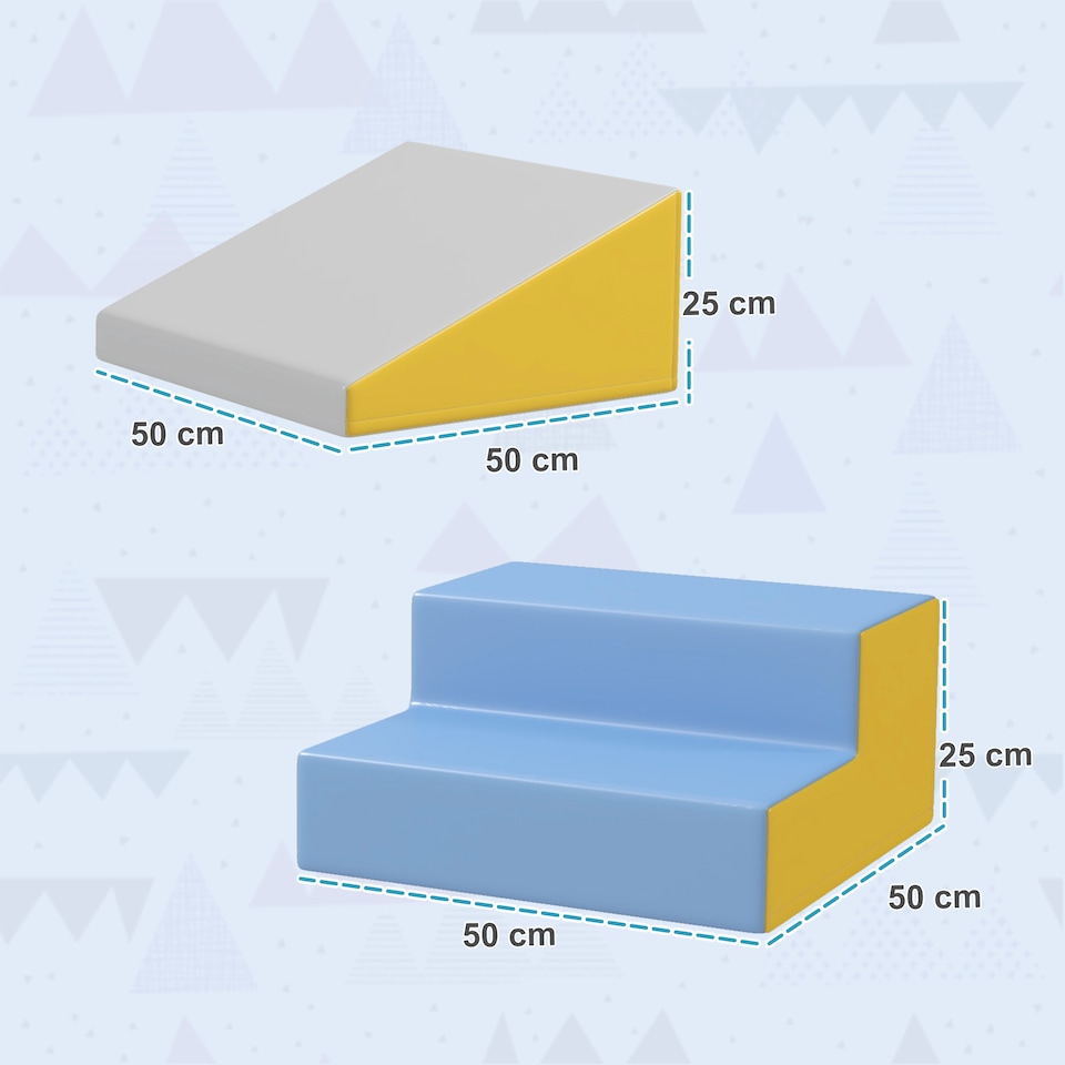 image 1 of HOMCOM 2 Piece Soft Play Set for Toddler Climb and Crawl, Grey