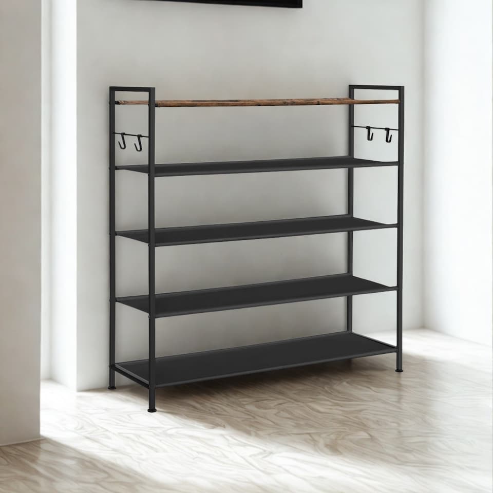 image 1 of 5 Tier Industrial Shoe Rack Hallway Storage Organiser