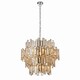 image 4 of Viviana Pendant Chrome Effect Plate & Champagne Crystal (K9) Drops 15 Light Dimmable IP20 - E14