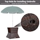 image 3 of Outsunny Rattan Wicker Tea Coffee Table w/ Umbrella Hole Storage Space Brown