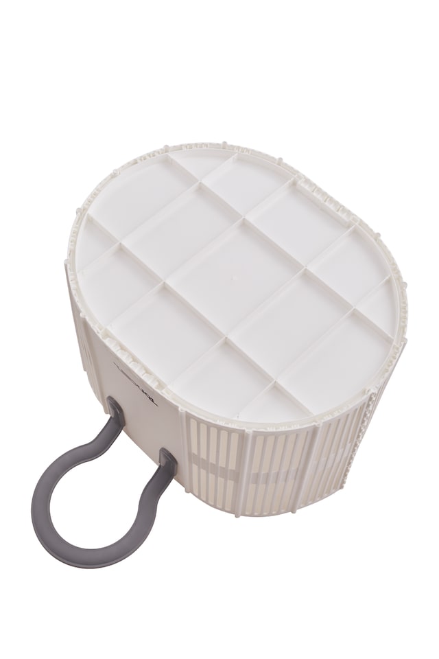 image 1 of Living and Home Foldable Plastic Laundry Basket, White | White