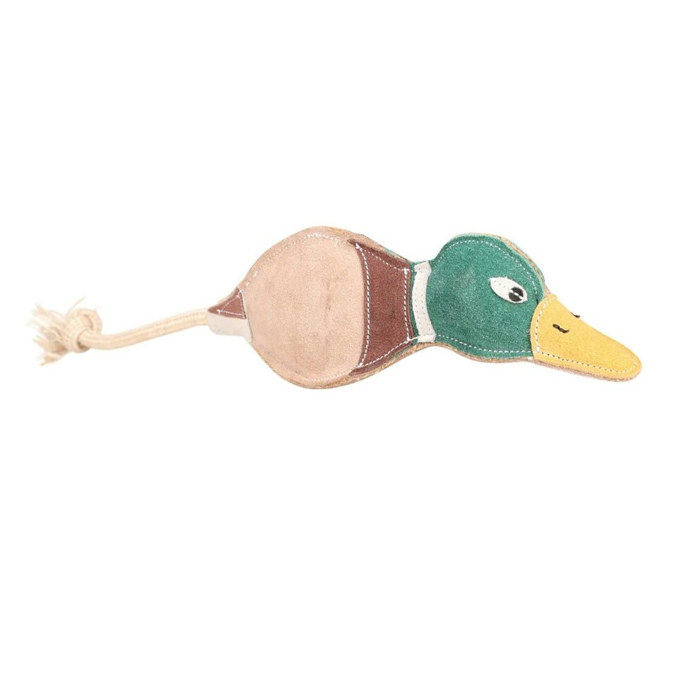 image 1 of Benji & Flo Country Drake The Duck Suede Rope Dog Toy - Green/Beige/Yellow - One Size