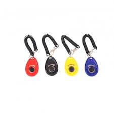 Multicoloured Pack of 4 Pet Dog Puppy Cat Training Clicker with Wrist Strap
