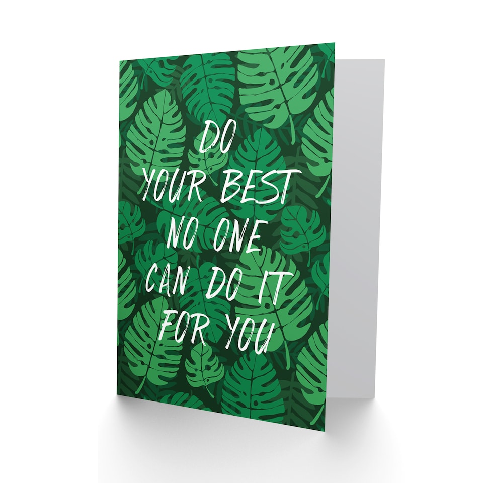 image 1 of Motivational Do Your Best Jungle Green Greetings Card