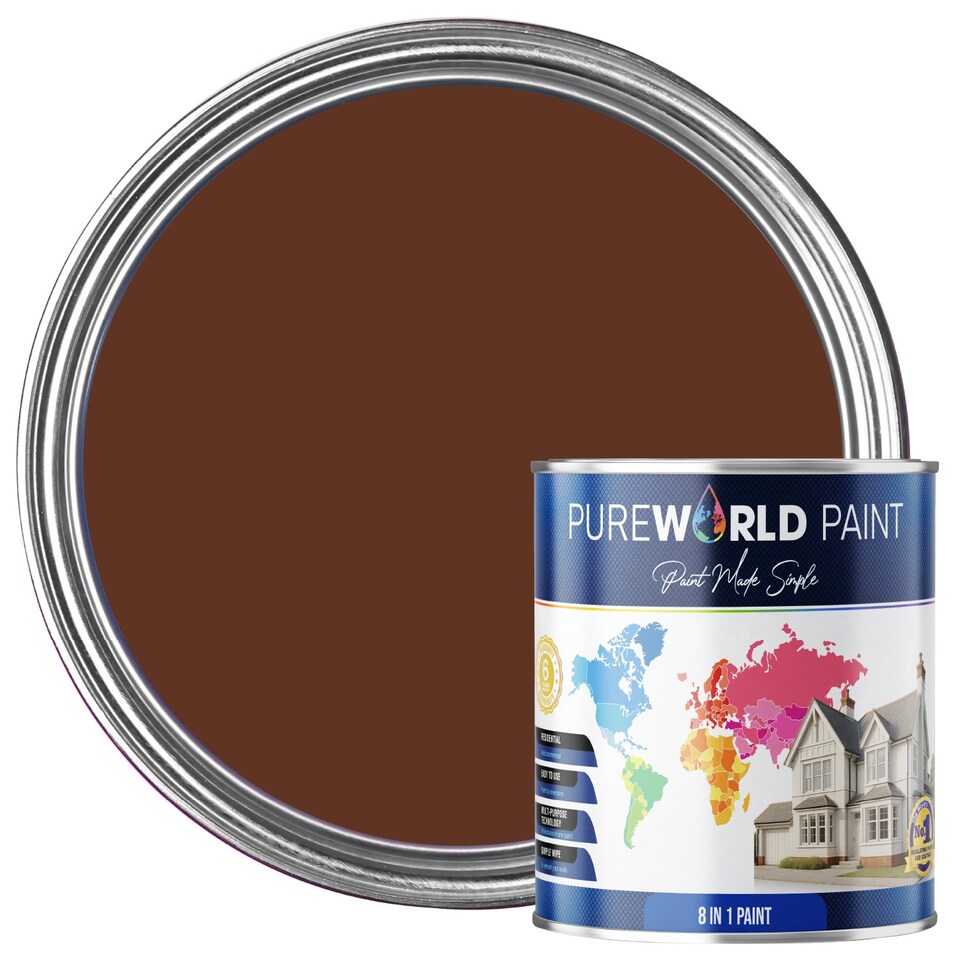 image 1 of PUREWORLD All-in-One Paint & Primer - Multi-Surface Interior & Exterior, Walls & Wood - Light Brown - 5L - Matt