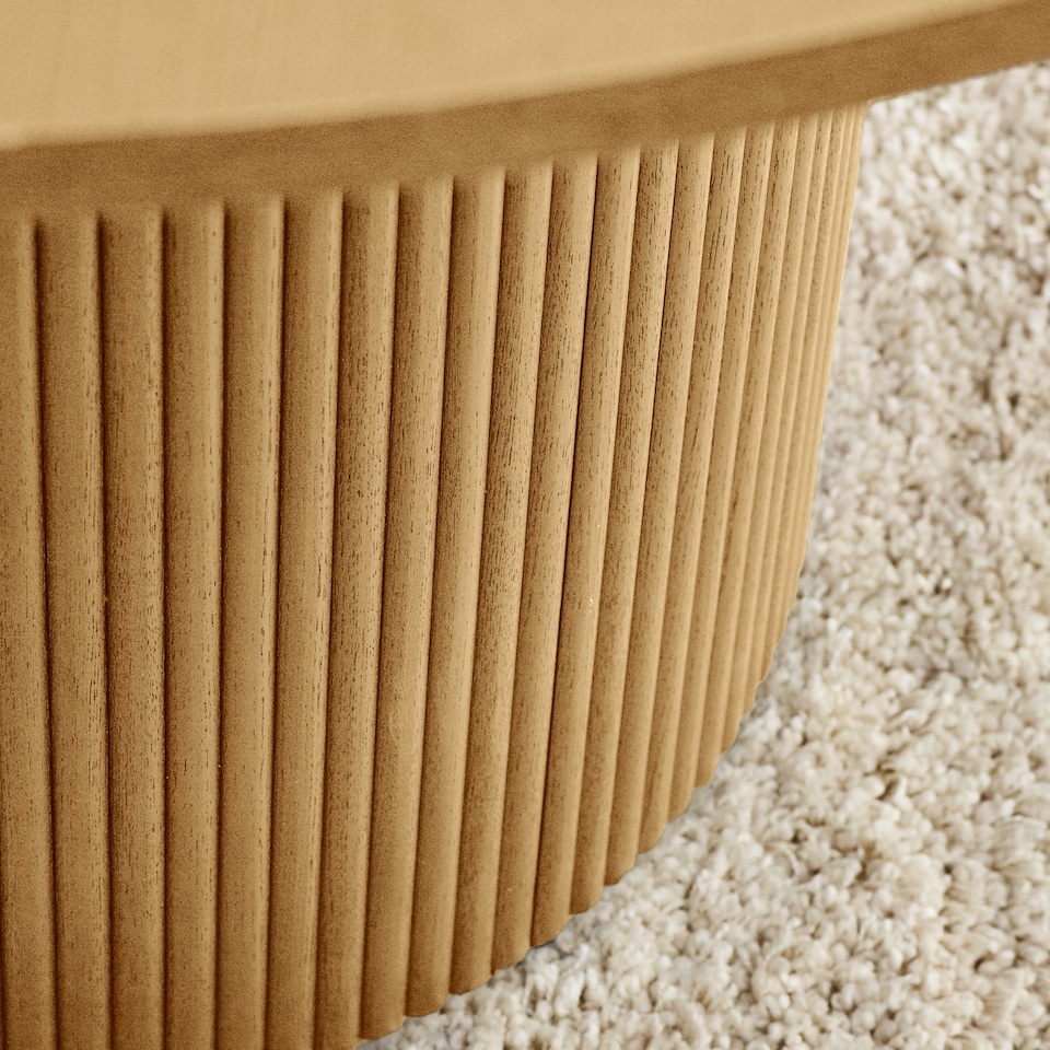 image 1 of Louis Light Oak Fluted 120cm Round Dining Table