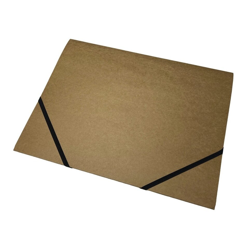 image 1 of A4 Kraft Card 3 Flap Folder With Elastic Closure