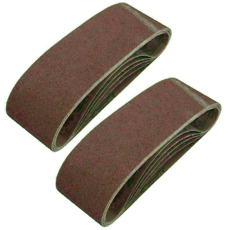 image 1 of 75mm x 533mm 60 Grit Medium Abrasive Sanding Belt Sander Discs 10 Pack