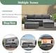 image 5 of 3-Piece Rattan Garden Corner Sofa Set with Coffee Table & Washable Cushions