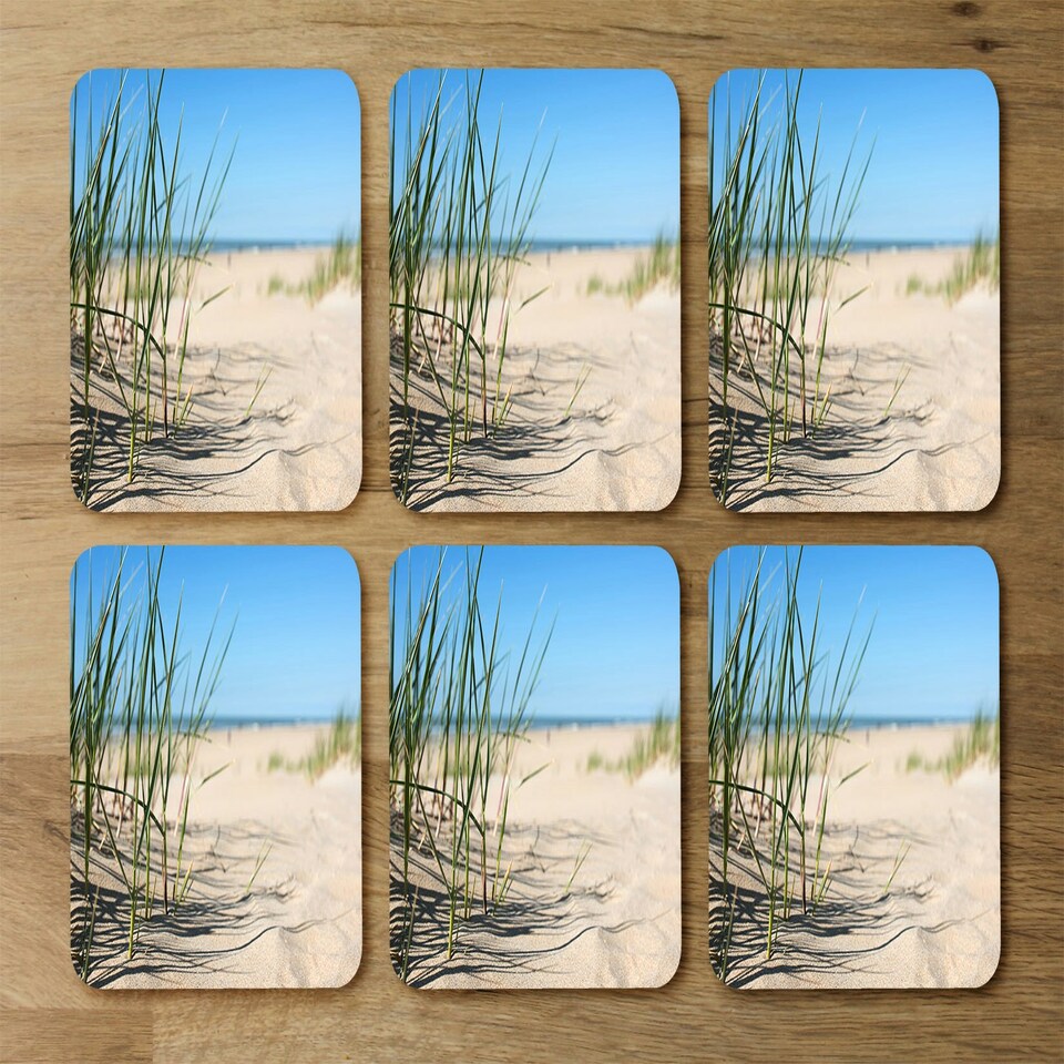 image 1 of Grass in the sand dunes with the lake in the background (Placemat & Coaster Set)