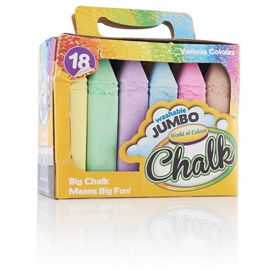 image 1 of Box of 18 Jumbo Coloured Chalk by World of Colour
