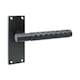 image 1 of Golden Grace 1 Pair Victorian Knurled Honeycomb Hex Cut T-Bar Interior Door Handle on Backplate Matt Black - 120mm x 40mm