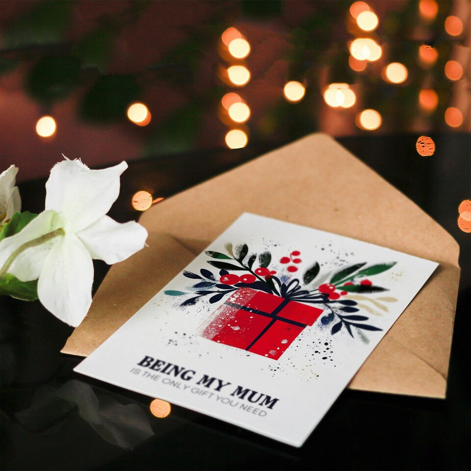 image 1 of Being My Mum Only Gift You Need Funny Cheeky For Her Woman Christmas Card