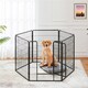 image 2 of Yaheetech 6 Metal Dog Playpen Panels, 80 × 100 cm Black