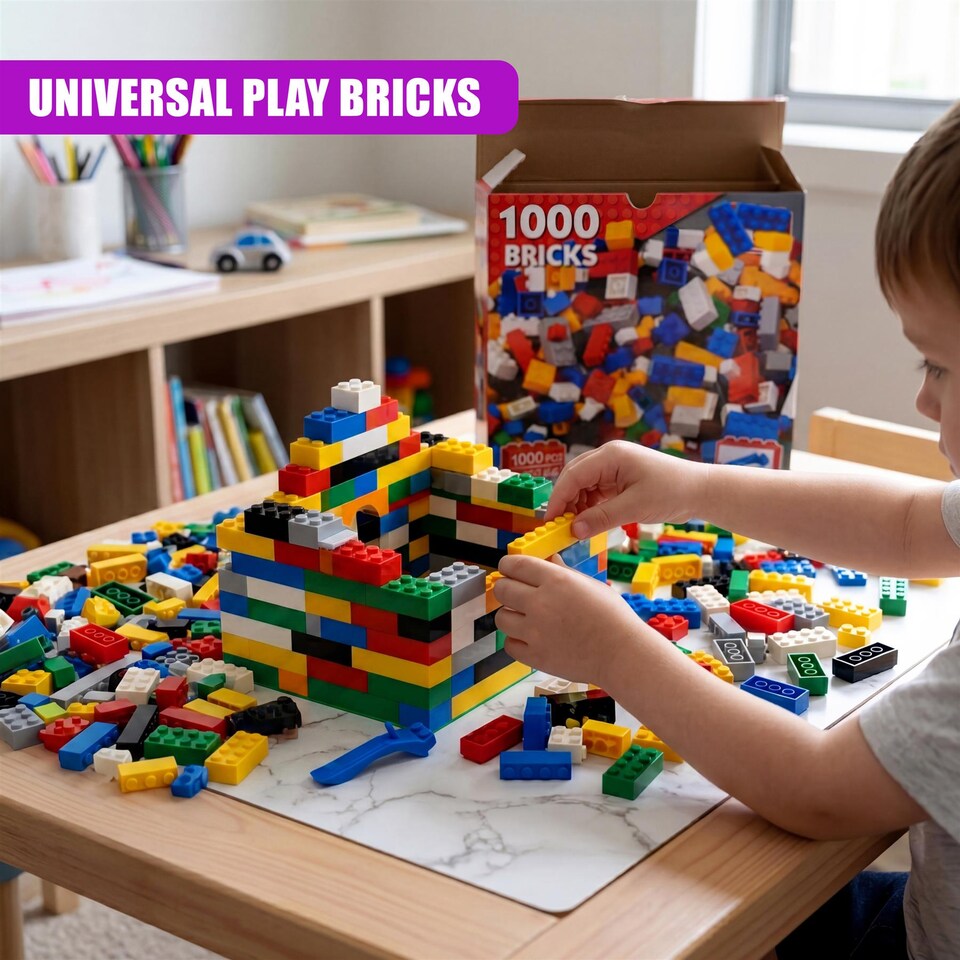 image 1 of MTS 1000 Piece Building Bricks Construction Block Set Creative Toy for Kids
