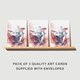 image 2 of Drummer Drum Kit Greeting Card Modern Watercolour Any Occasion Set of 3 Blank