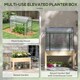 image 6 of Outsunny Wooden Raised Planter, Garden Bed with Greenhouse Cover and Bed Liner