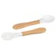 image 1 of Tiny Dining Bamboo Baby Weaning Fork & Spoon Set - White