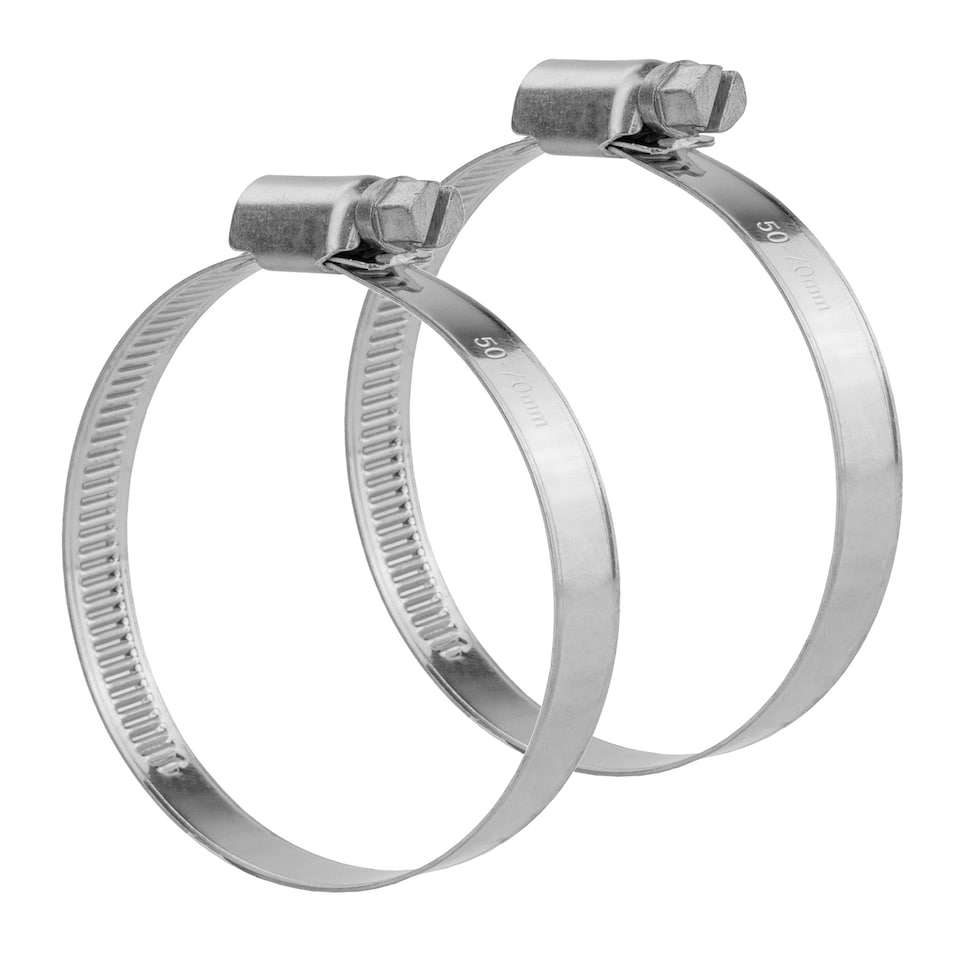 image 1 of KCT Universal 50-70mm Stanless Steel Clips for Hose Pipe - 2 Pack