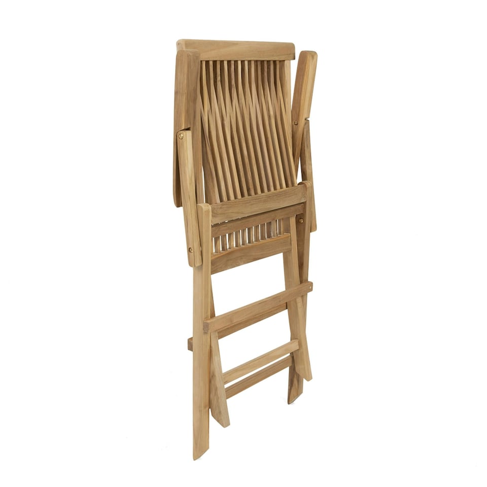 image 1 of Charles Bentley Pair of Solid Wooden Teak Garden Outdoor Folding Arm Chairs