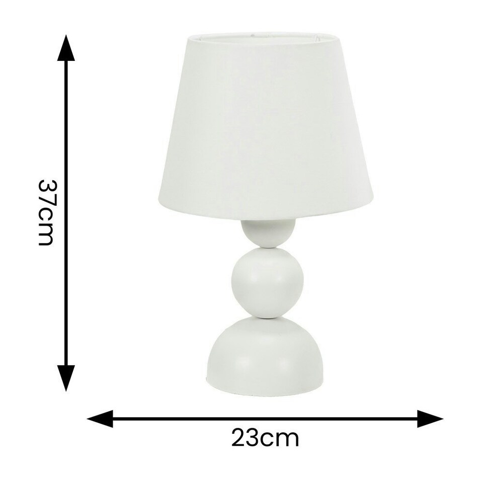 image 1 of ValueLights Winnie Pair of Cream Fabric Shade Stacked Touch Table Lamps